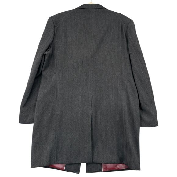 Austin Reed Charcoal Gray Single Breasted Notched Lapel Overcoat Size 44 Regular - Picture 2 of 9